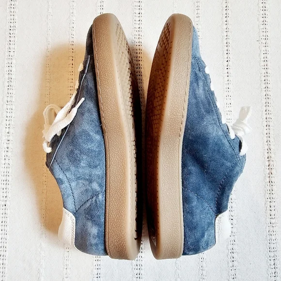 Paul Green Renner Sneakers Suede Handmade Leather Lake White Combo Lace Up 6.5